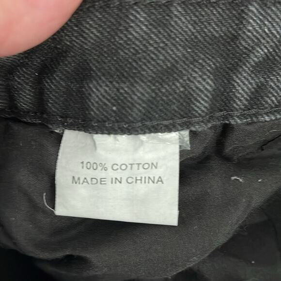 Princess Polly Black Washed Distressed Wide Leg Jeans Size 10 - Picture 4 of 4